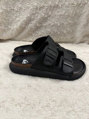 Quiksilver Black Double Buckle Slide Sandals